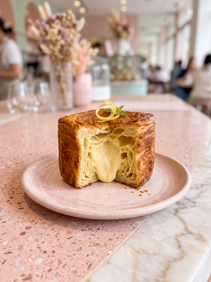 Croissant cubo de yuzu